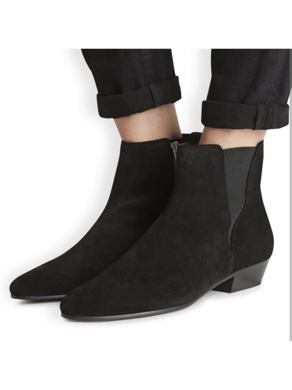 Isabel Marant Black suede Patsha Boots Size 40 / 10 US Chelsea Ankle - Picture 4 of 16